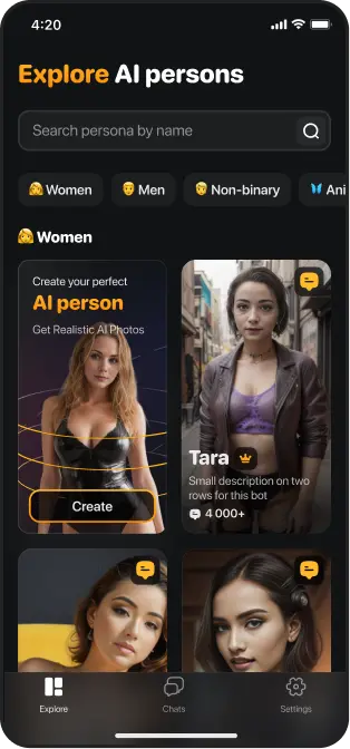 Character profile screen